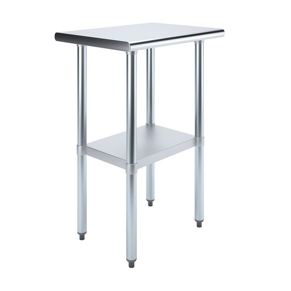 Amgood Stainless Steel Metal Table with Undershelf, 24 Long X 18 Deep AMG WT-1824